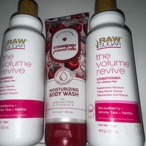 New Raw Sugar Shampoo/Conditioner and Strawberry Pound Cake Body Wash Full Size